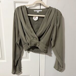 NWT Boutique Olive Green Wrap-Top